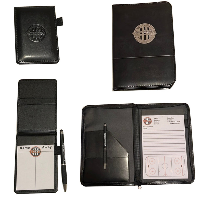 4-Piece Notepad Combo (Riot Pad, Evaluation Pad, and Two Pens) - Hockey Ref Shop