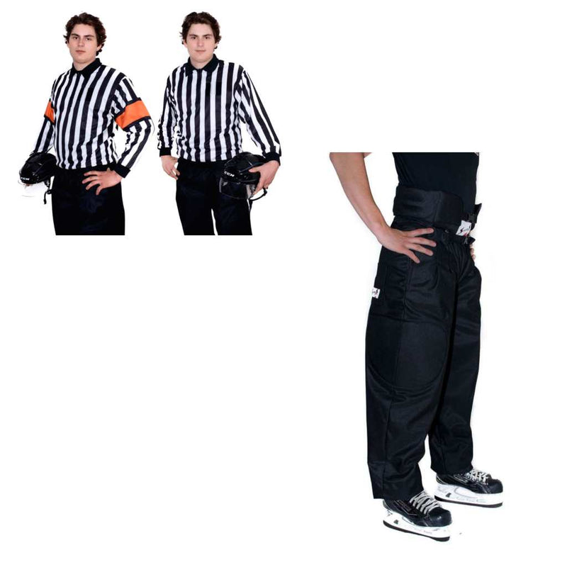 Hockey Ref Shop Pro Package! (QuickFlip Reversible Sweater, Crest Velcro, Stevens Pro Padded Pants) - Hockey Ref Shop