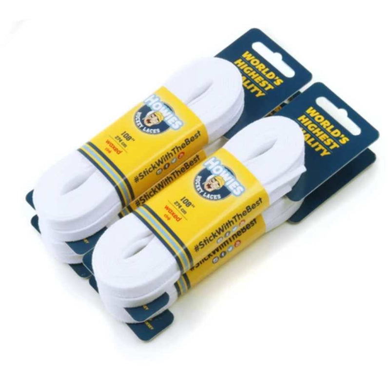 Howies Solid White Waxed Referee Skate Laces - Hockey Ref Shop