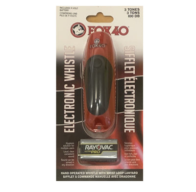 FOX40 Red Hand-Held Hockey Referee Electronic Whistle - Hockey Ref Shop
