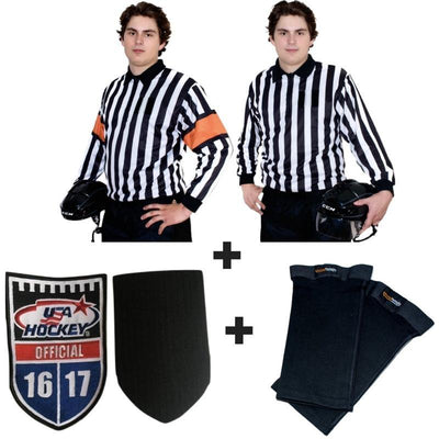 The Official Special! Top Rated QuickFlip Reversible Sweater + Crest Velcro + Shin Tights - Hockey Ref Shop